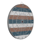 Streepjespatroon Blauwgroen Mocha Wit Dartbord (Voorkant Links)