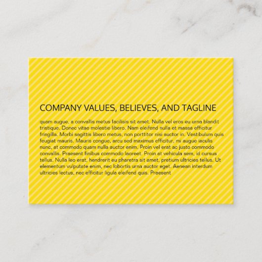 Streepjespatroon (geel) visitekaartje (Voorkant)