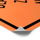 Streepjeszone vóór verkeersbouwteken poster (Hoek)