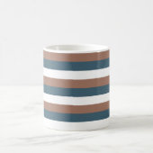 Streeppatroon Bruin Blauwgroen Wit Koffiemok (Center)
