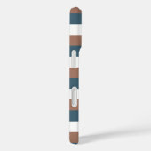 Streeppatroon Bruin Blauwgroen Wit Personaliseren Case-Mate iPhone Case (Achterkant / Rechts)