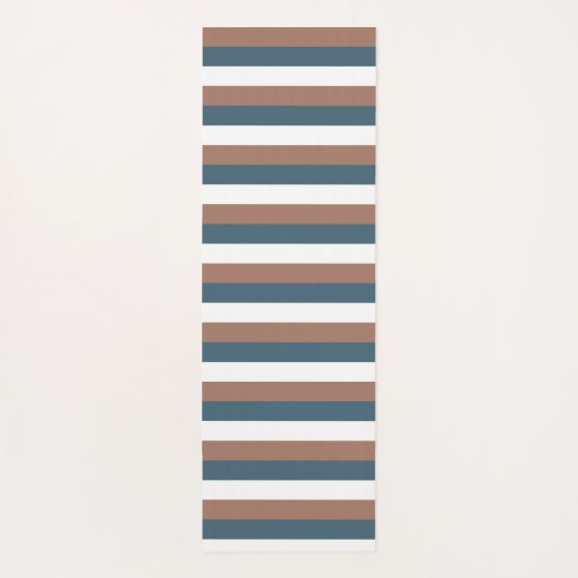 Streeppatroon Bruin Blauwgroen Wit Yogamat (Achterkant)