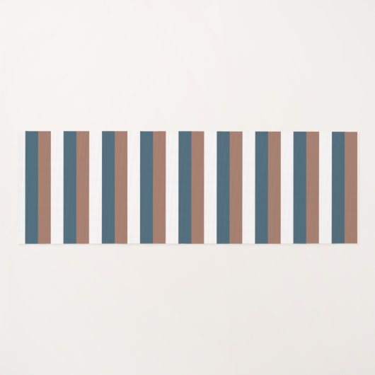 Streeppatroon Bruin Blauwgroen Wit Yogamat (Voorkant (horizontaal))