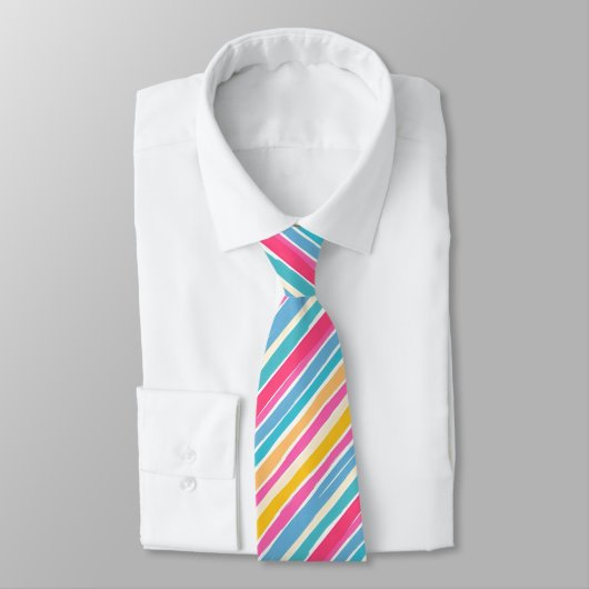 Streeppatroon kleur Happy Stropdas (Gebonden)