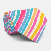 Streeppatroon kleur Happy Stropdas (Opgerold)