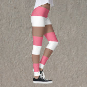 Streeppatroon Mocha Bruin Roze Wit Leggings