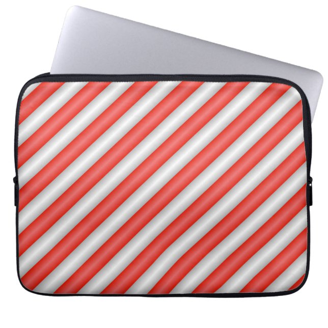 Streeppatroon van snoep laptop sleeve (Voorkant)