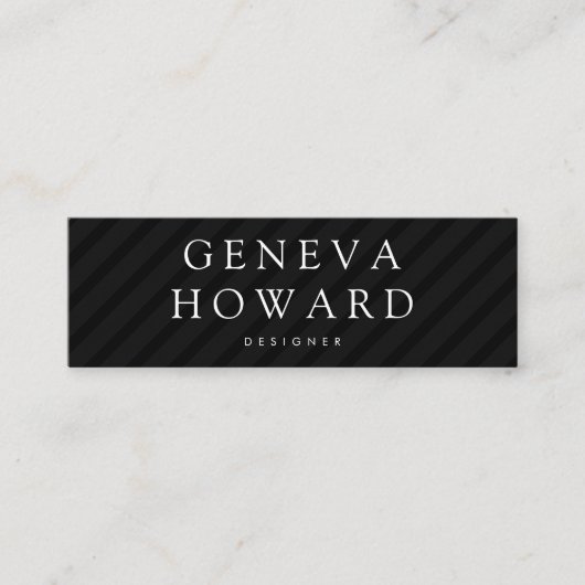 Streeppatroon Zwart Mini Visitekaartje (Voorkant)