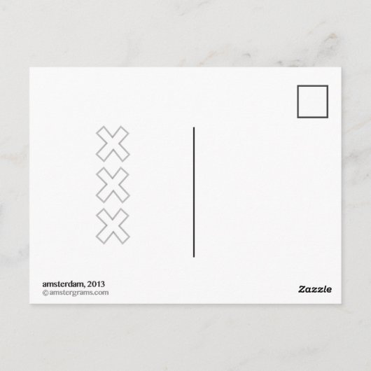 Street Amsterdam Briefkaart (Achterkant)