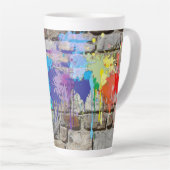 Street Art Abstracte vormen spatten Latte Mok (Rechterhoek)