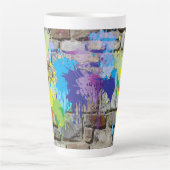 Street Art Abstracte vormen spatten Latte Mok (Voorkant)