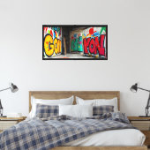 Street Art - Canvas Afdruk (Insitu (Slaapkamer))
