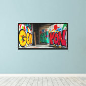 Street Art - Canvas Afdruk (Insitu (Houten vloer))