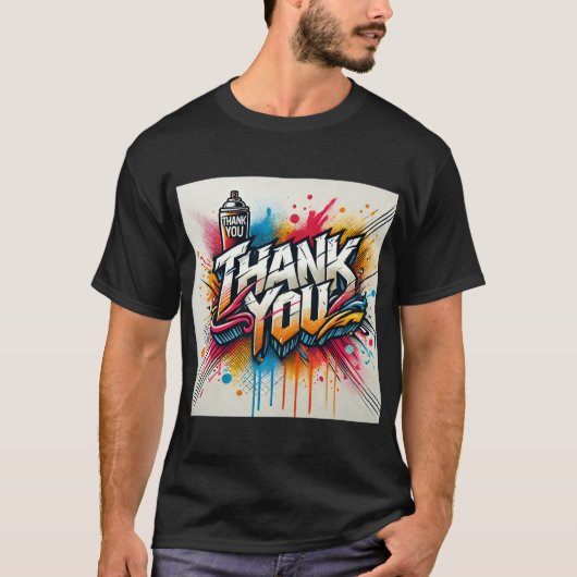 Street Art Dank u Mannen T-shirt (Voorkant)