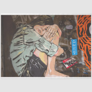Street Art Girl Urban 13 Decoupage Tissue Paper Tissuepapier