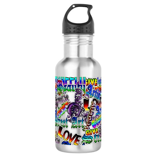 Street Art Graffiti Artiest Termen Waterfles Waterfles (Voorkant)