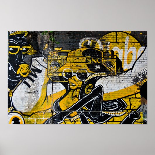 Street Art Graffiti Digbeth Birmingham Verenigd Ko Poster (Voorkant)