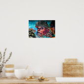 Street Art Graffiti Digbeth Birmingham Verenigd Ko Poster (Keuken)