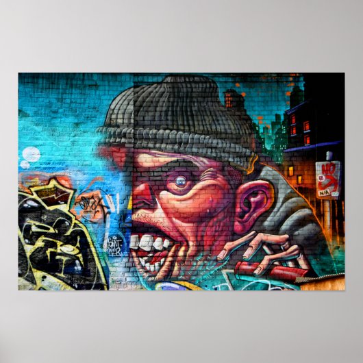 Street Art Graffiti Digbeth Birmingham Verenigd Ko Poster (Voorkant)