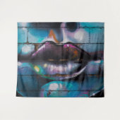 Street Art Graffiti Lippen Wandtapijt Wandkleed (Voorkant (horizontaal))