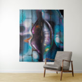 Street Art Graffiti Lippen Wandtapijt Wandkleed (In situ)