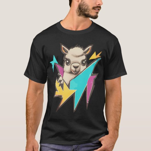 Street Art Graffiti Thunder Lama T-shirt (Voorkant)