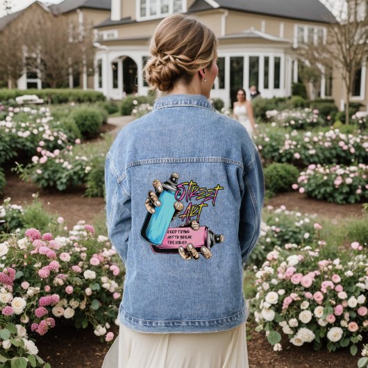 Street Art Graffiti Urban Denim Jacket (Huwelijk Achterkant)