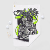 Street Art Hustle: De geldschieter Golfhanddoek (Insitu)