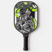 Street Art Hustle: De geldschieter Pickleball Paddle (Achterkant)