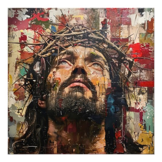 Street Art Jesus Foto Afdruk (Voorkant)