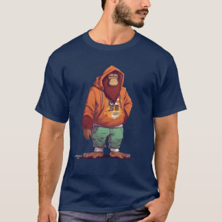 Street Art Orang-oetan Urban Rap Street Aap meisje T-shirt