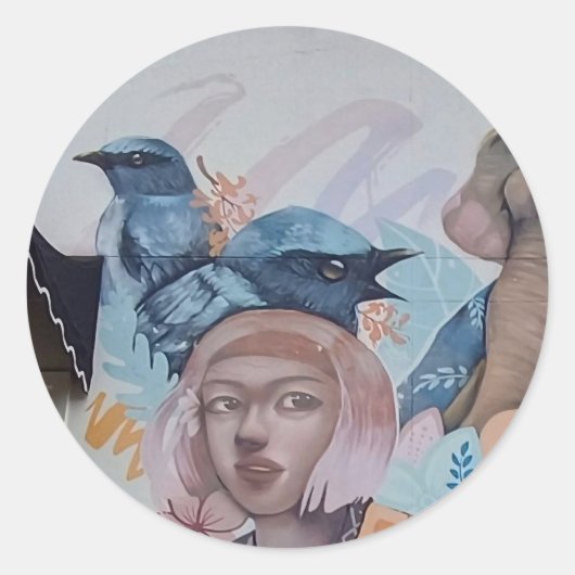 Street Art Portrait Sticker (Voorkant)