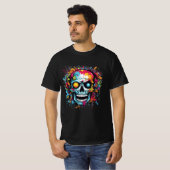 Street Art Skull: Graffiti Kleurrijke T-shirt Art (Voorkant volledig)
