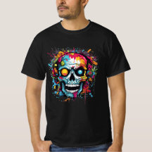 Street Art Skull: Graffiti Kleurrijke T-shirt Art