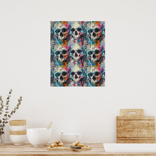 Street Art Skull Poster Design A32 (Keuken)
