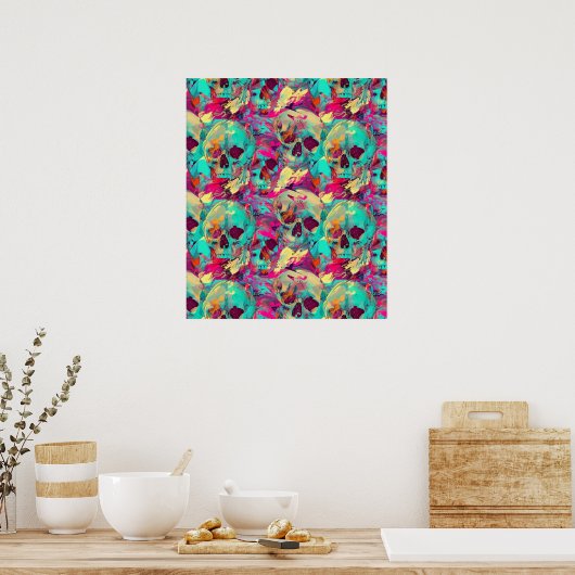 Street Art Skull Poster Design A37 (Keuken)