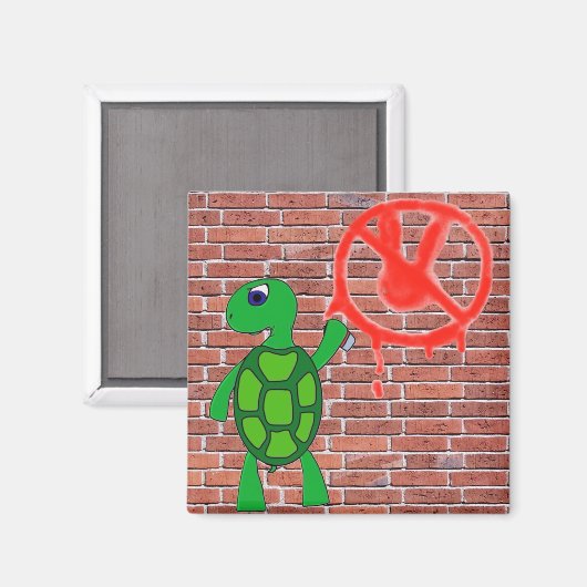 Street Art Turtle Graffiti Magnet (Voorkant / Achterkant)