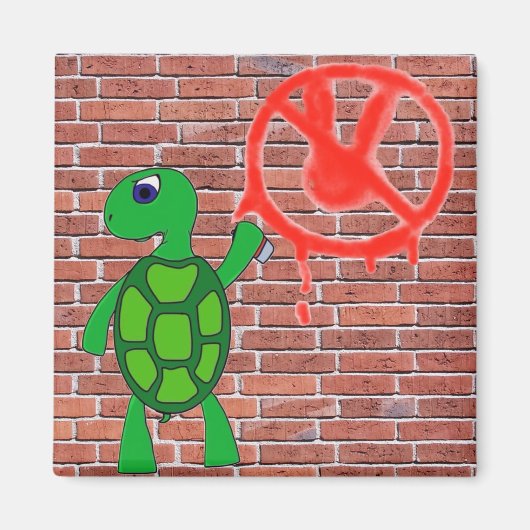 Street Art Turtle Graffiti Magnet (Voorkant)