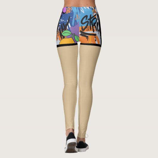Street art Unieke fake shorts Mode Zipper Chic Leggings (Achterkant)