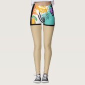 Street art Unieke fake shorts Mode Zipper Chic Leggings (Voorkant)