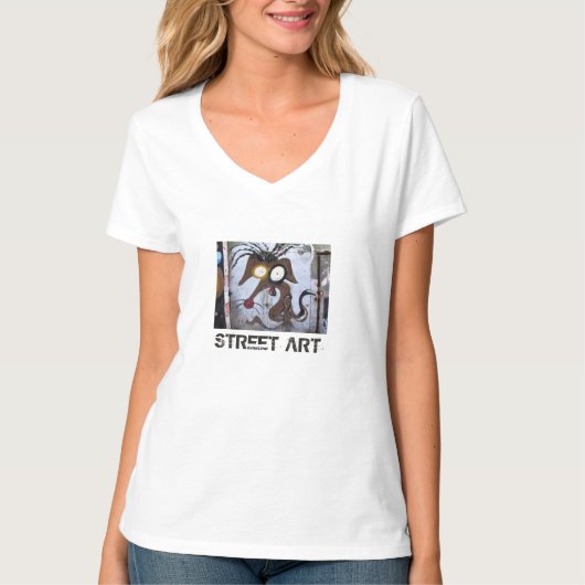 Street Art van Las Palmas Cartoon Dog T-shirt (Voorkant)