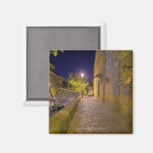 Street at night in Rome, Italië 2 Magneet (Voorkant / Achterkant)