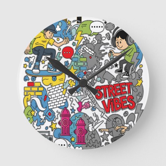 Street atmosphere ronde klok (Voorkant)