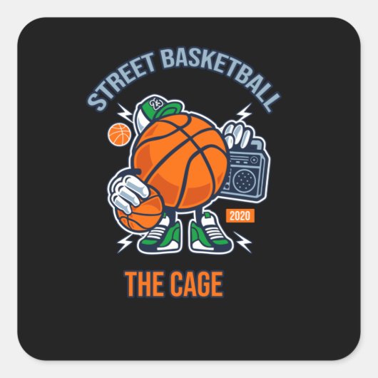 Street Basketball Vierkante Sticker (Voorkant)