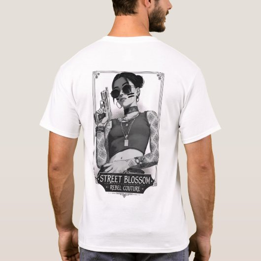 Street Blossom Rebel Couture T-shirt (Achterkant)