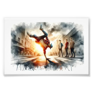 Street Breakdance at Sunset, Foto Afdruk
