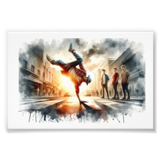 Street Breakdance at Sunset, Foto Afdruk (Voorkant)