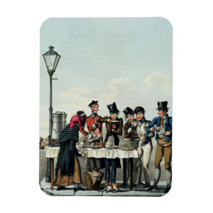 Street Breakfast gegraveerd door G.Hunt, 1825 (eng Magneet
