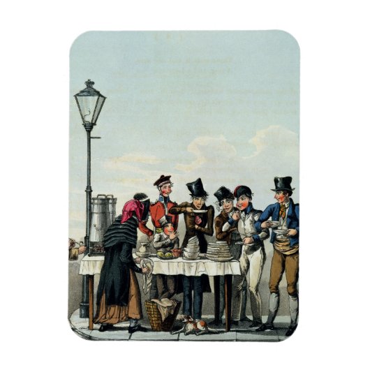 Street Breakfast gegraveerd door G.Hunt, 1825 (eng Magneet (Verticaal)