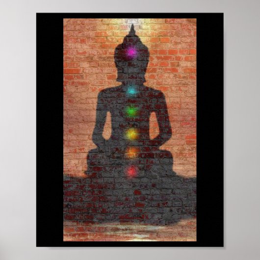 Street Buddha met Chakras Poster (Voorkant)